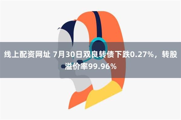 线上配资网址 7月30日双良转债下跌0.27%，转股溢价率99.96%