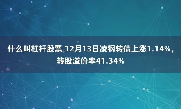 什么叫杠杆股票 12月13日凌钢转债上涨1.14%，转股溢价率41.34%