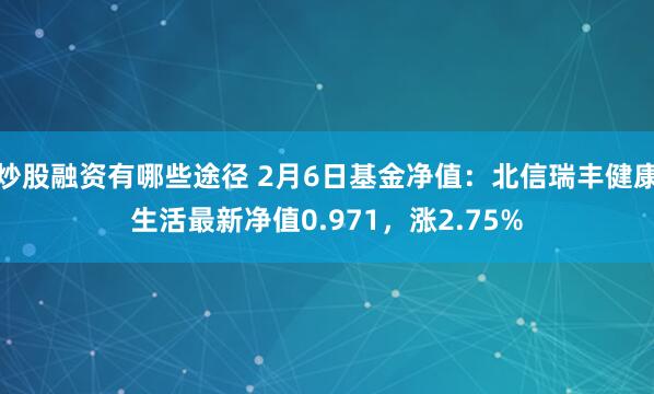 炒股融资有哪些途径 2月6日基金净值：北信瑞丰健康生活最新净值0.971，涨2.75%