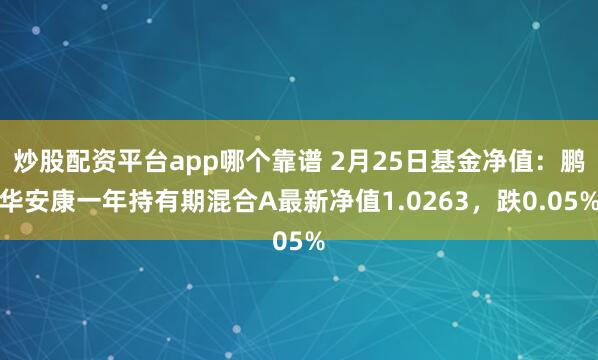 炒股配资平台app哪个靠谱 2月25日基金净值：鹏华安康一年持有期混合A最新净值1.0263，跌0.05%